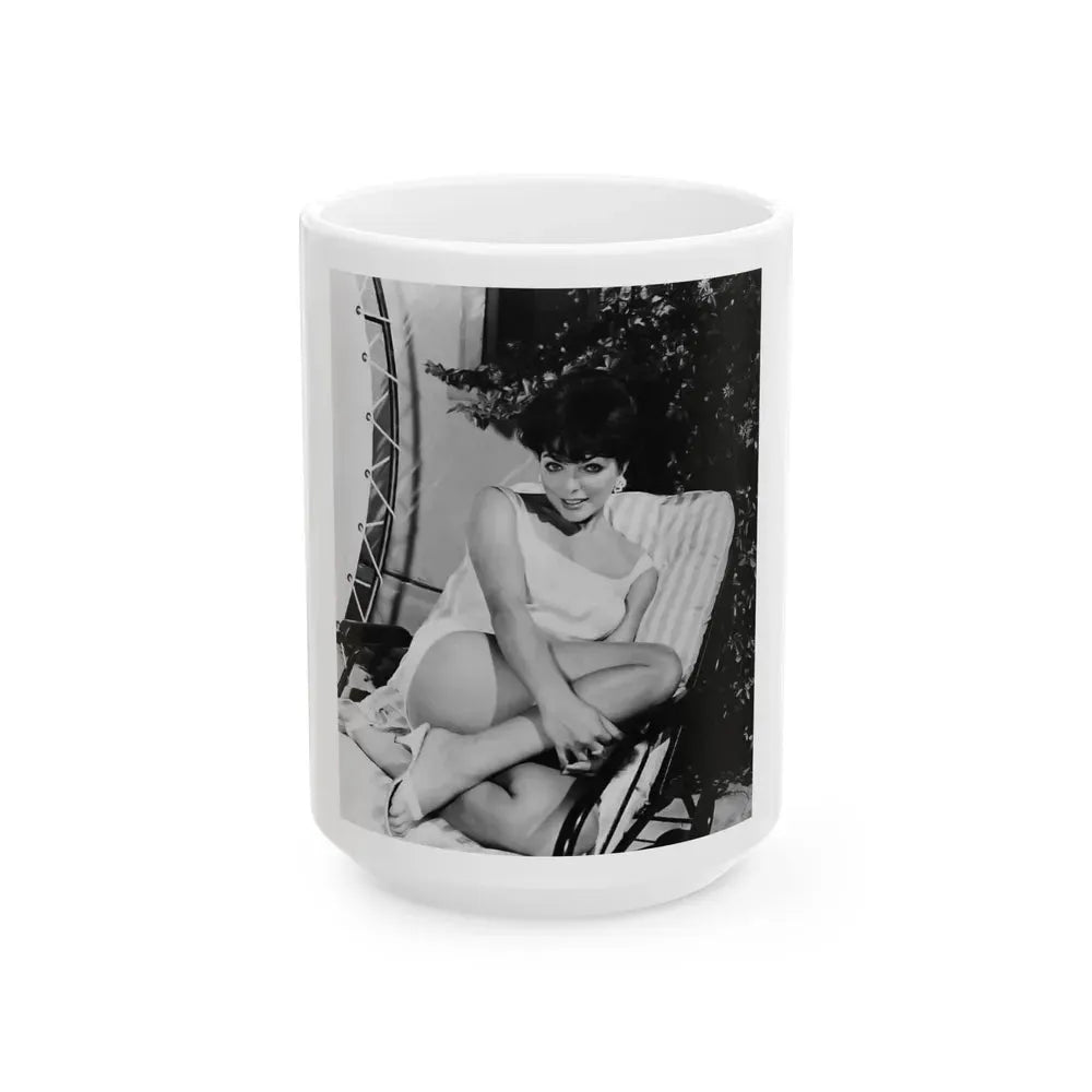 Joan Collins #477 (Vintage Female Icon) White Coffee Mug 15oz - Go Mug Yourself