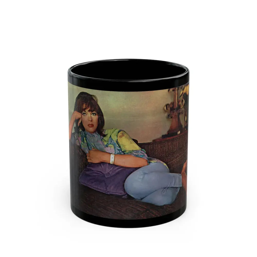 Joan Collins #478 (Vintage Female Icon) Black Coffee Mug 11oz - Go Mug Yourself