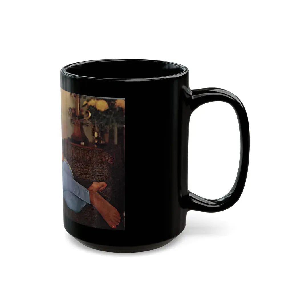 Joan Collins #478 (Vintage Female Icon) Black Coffee Mug - Go Mug Yourself