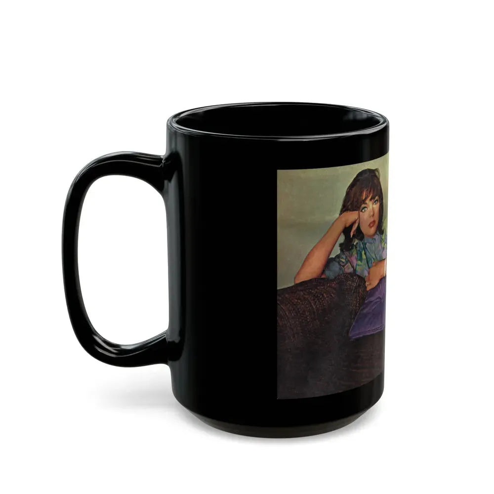 Joan Collins #478 (Vintage Female Icon) Black Coffee Mug - Go Mug Yourself