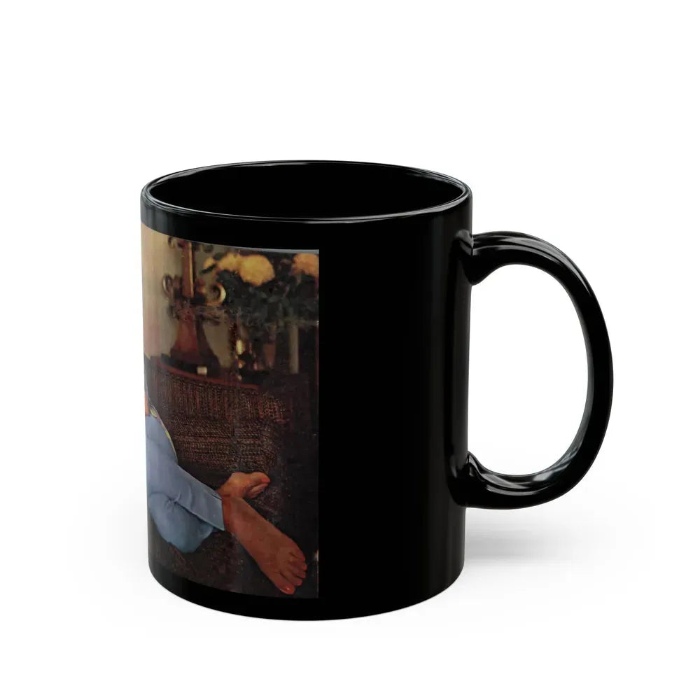 Joan Collins #478 (Vintage Female Icon) Black Coffee Mug - Go Mug Yourself