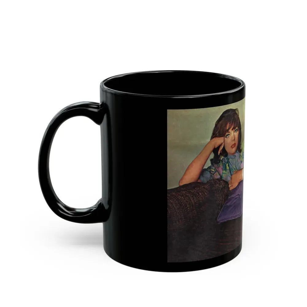 Joan Collins #478 (Vintage Female Icon) Black Coffee Mug - Go Mug Yourself