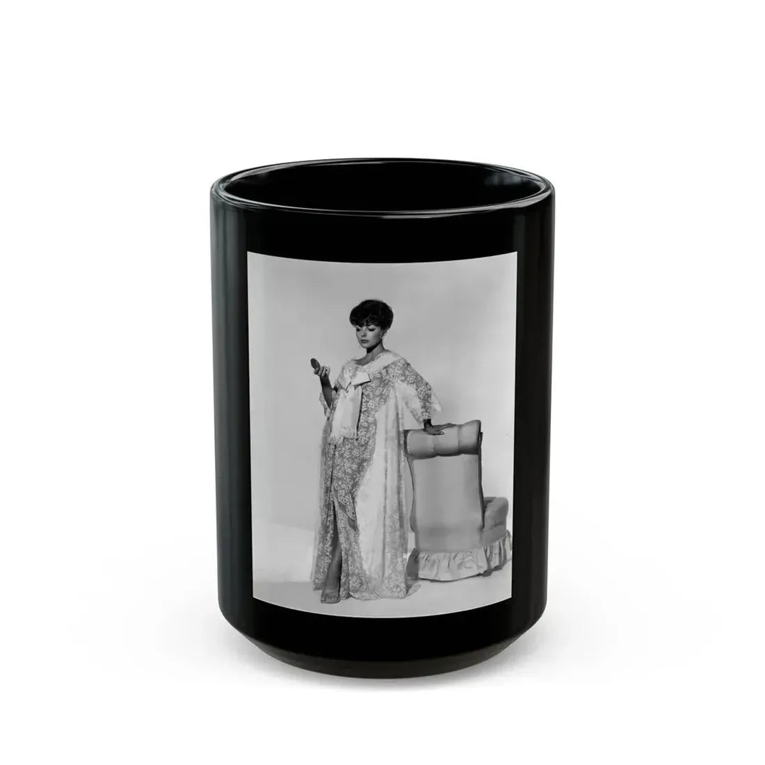 Joan Collins #484 (Vintage Female Icon) Black Coffee Mug 15oz - Go Mug Yourself