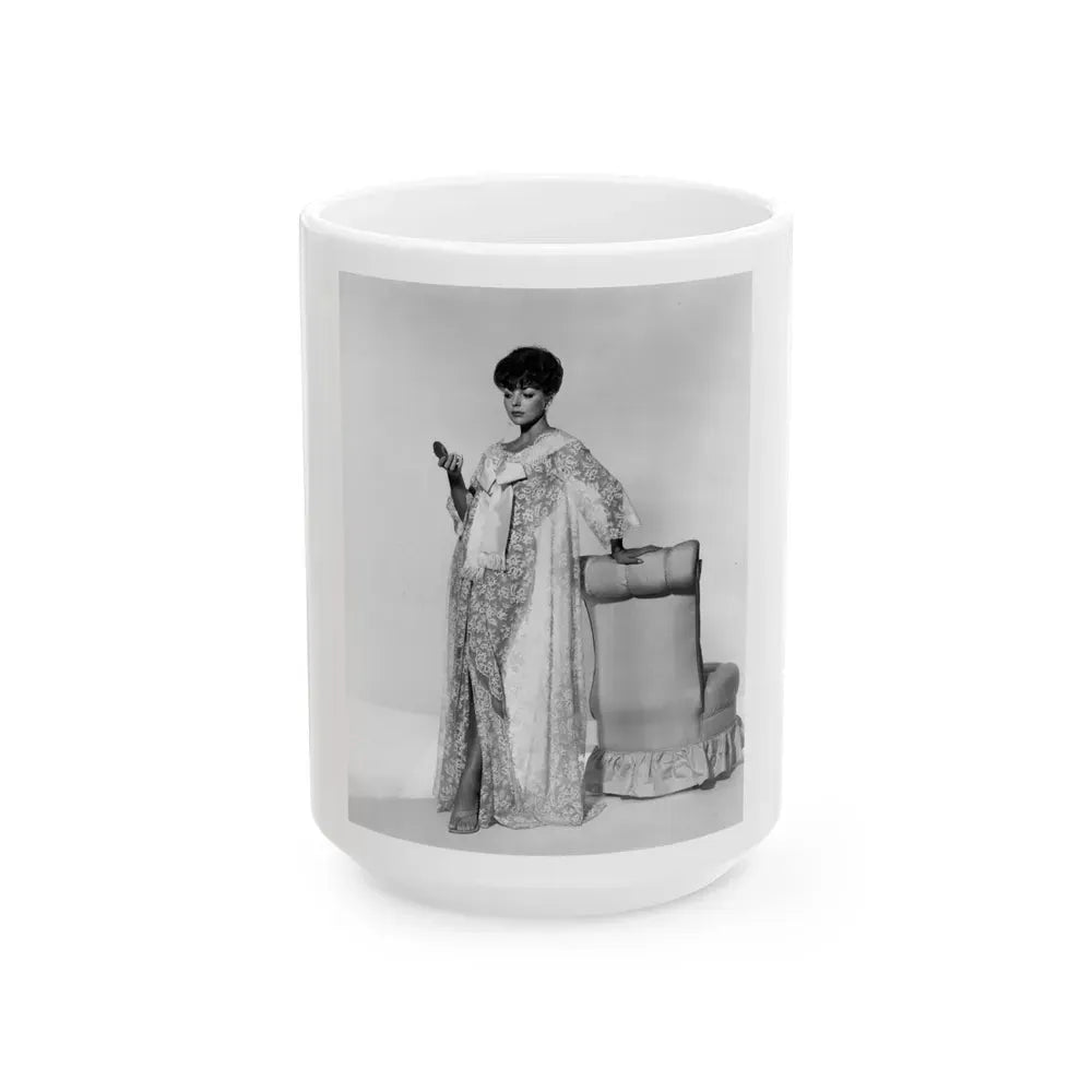 Joan Collins #484 (Vintage Female Icon) White Coffee Mug 15oz - Go Mug Yourself