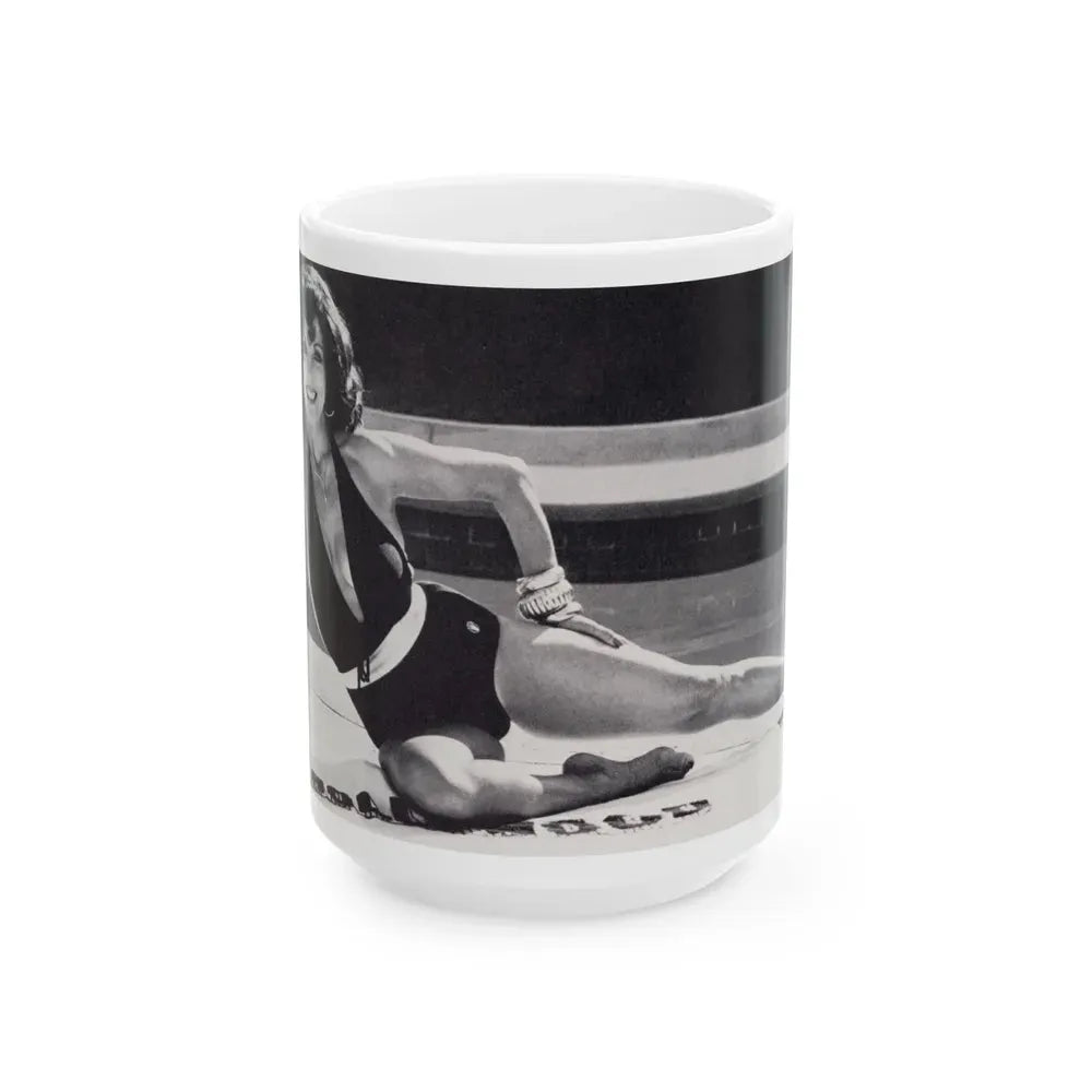 Joan Collins #497 (Vintage Female Icon) White Coffee Mug 15oz - Go Mug Yourself