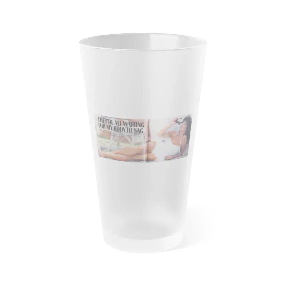 Joan Collins #498 (Vintage Female Icon) Frosted Pint Glass 16oz 16oz Frosted - Go Mug Yourself