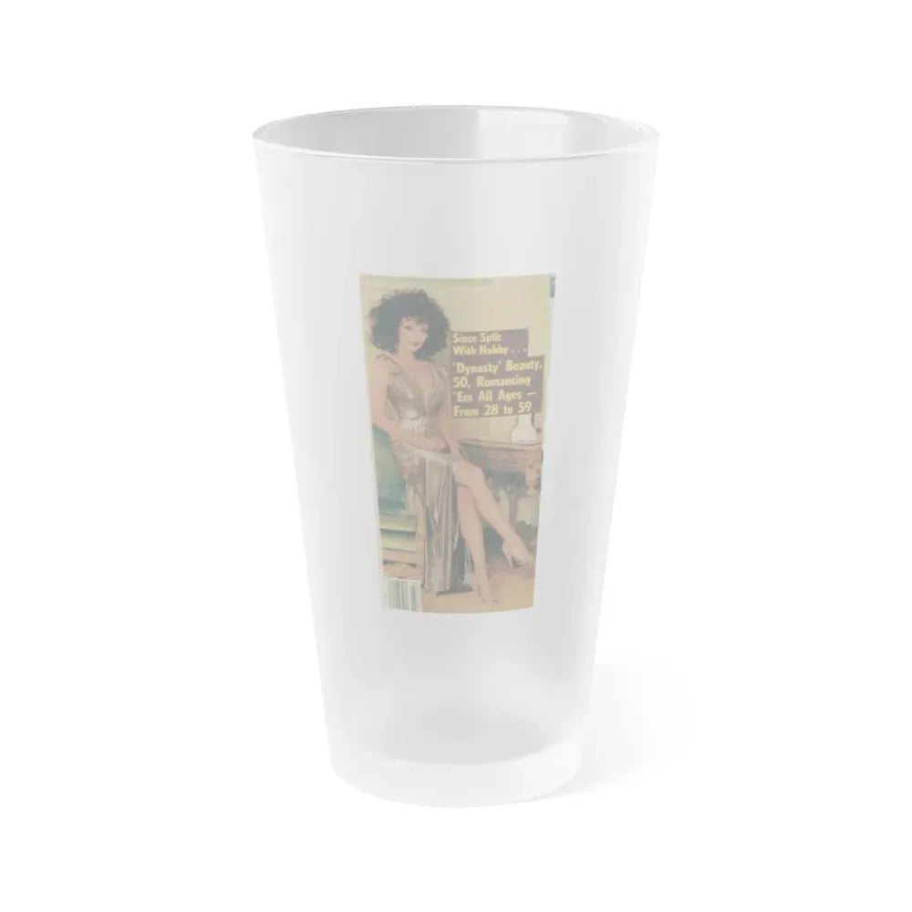 Joan Collins #500 (Vintage Female Icon) Frosted Pint Glass 16oz 16oz Frosted - Go Mug Yourself