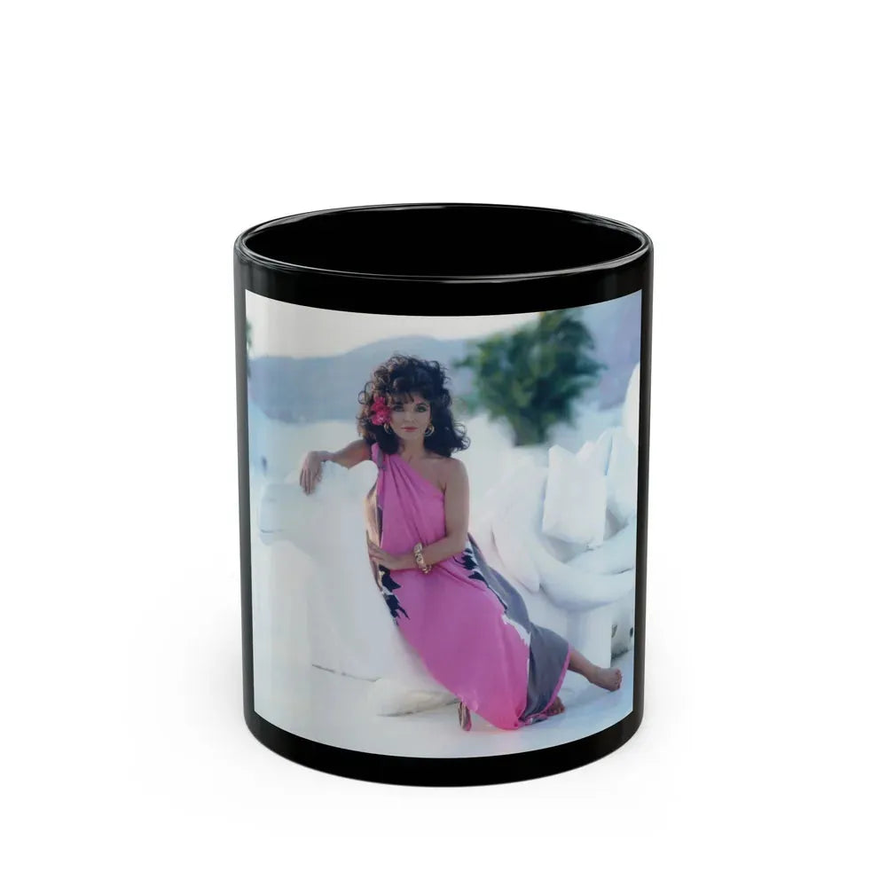 Joan Collins #507 (Vintage Female Icon) Black Coffee Mug 11oz - Go Mug Yourself