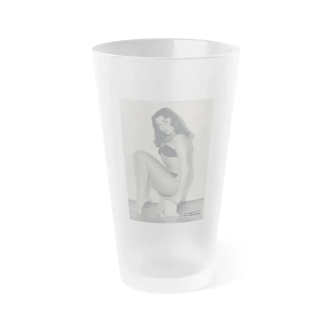 Joan Collins #516 (Vintage Female Icon) Frosted Pint Glass 16oz 16oz Frosted - Go Mug Yourself