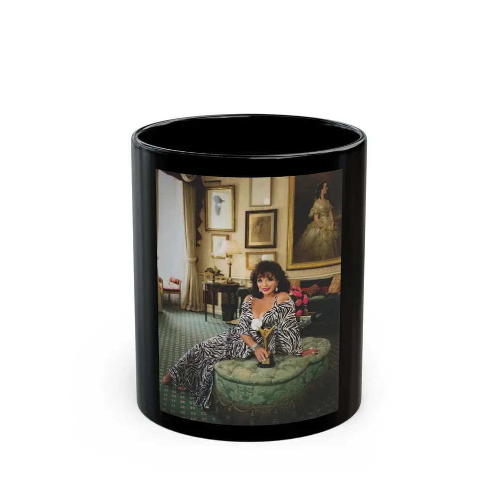Joan Collins #518 (Vintage Female Icon) Black Coffee Mug 11oz - Go Mug Yourself