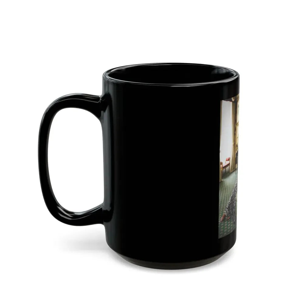 Joan Collins #518 (Vintage Female Icon) Black Coffee Mug - Go Mug Yourself