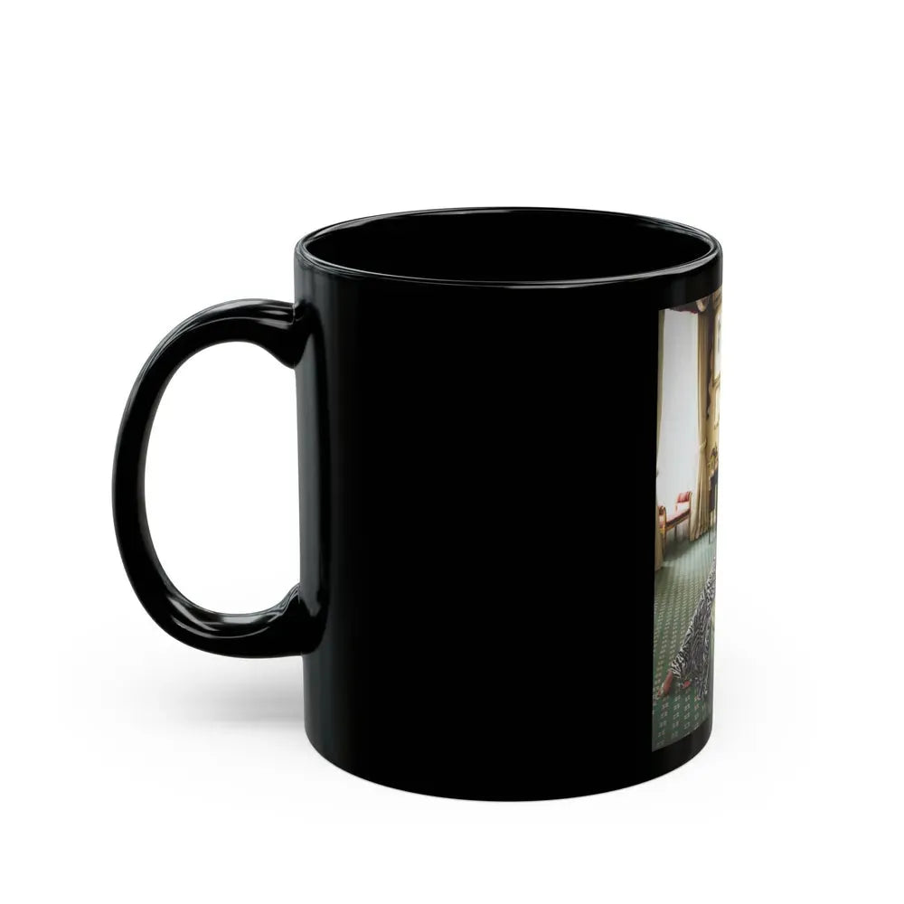 Joan Collins #518 (Vintage Female Icon) Black Coffee Mug - Go Mug Yourself