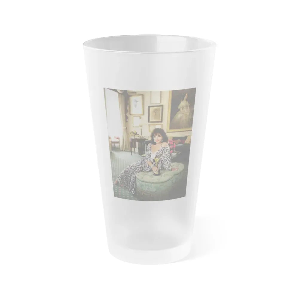Joan Collins #518 (Vintage Female Icon) Frosted Pint Glass 16oz 16oz Frosted - Go Mug Yourself