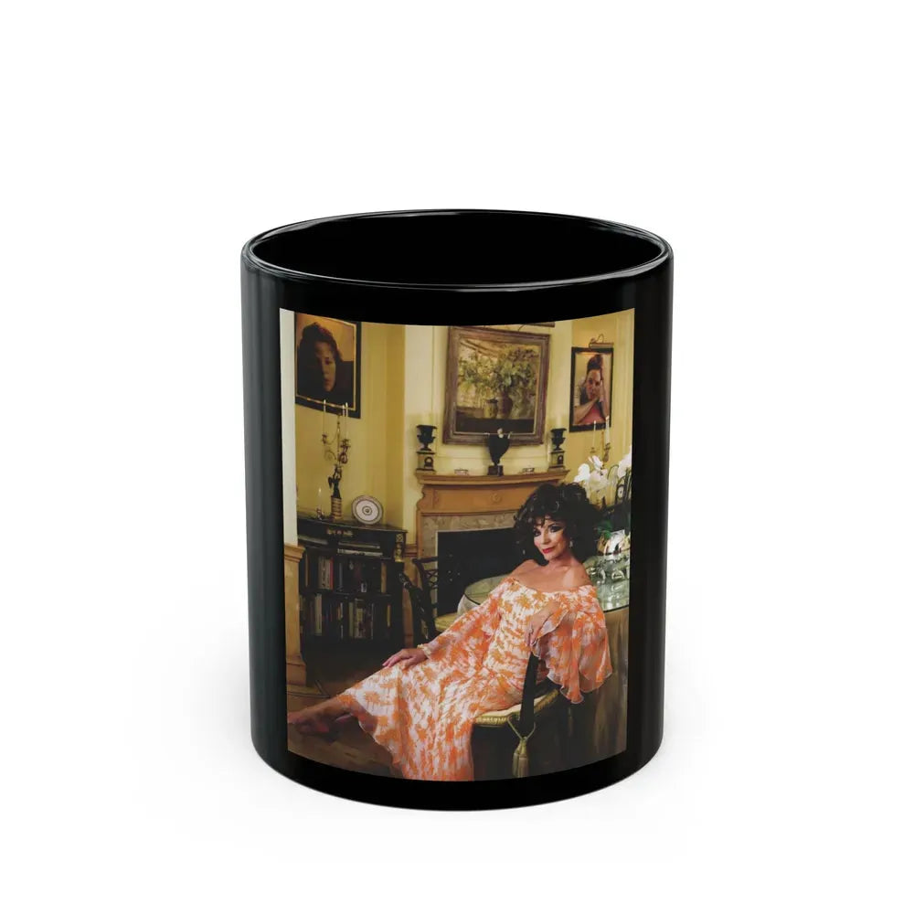 Joan Collins #519 (Vintage Female Icon) Black Coffee Mug 11oz - Go Mug Yourself