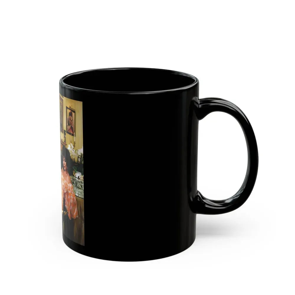 Joan Collins #519 (Vintage Female Icon) Black Coffee Mug - Go Mug Yourself