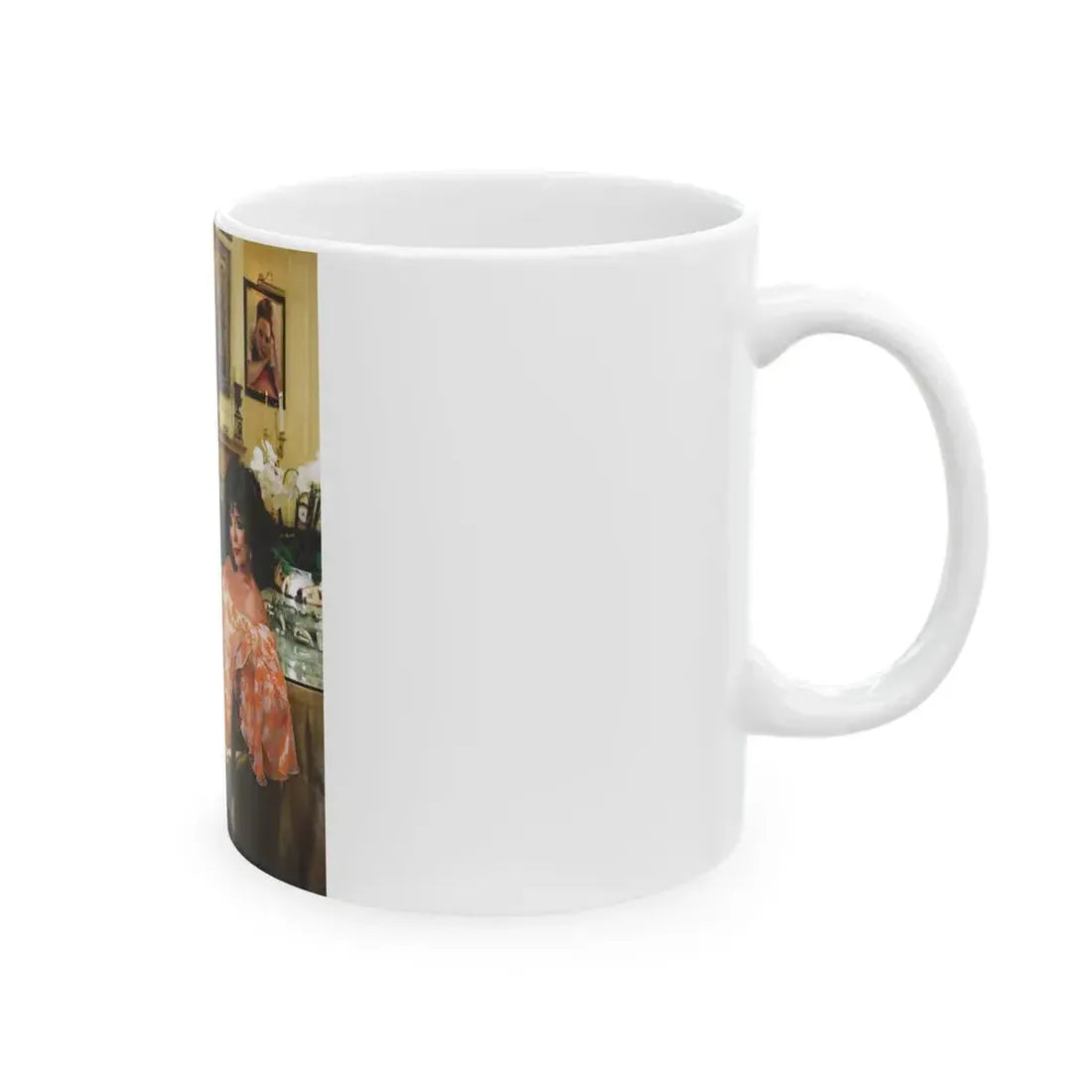Joan Collins #519 (Vintage Female Icon) White Coffee Mug - Go Mug Yourself
