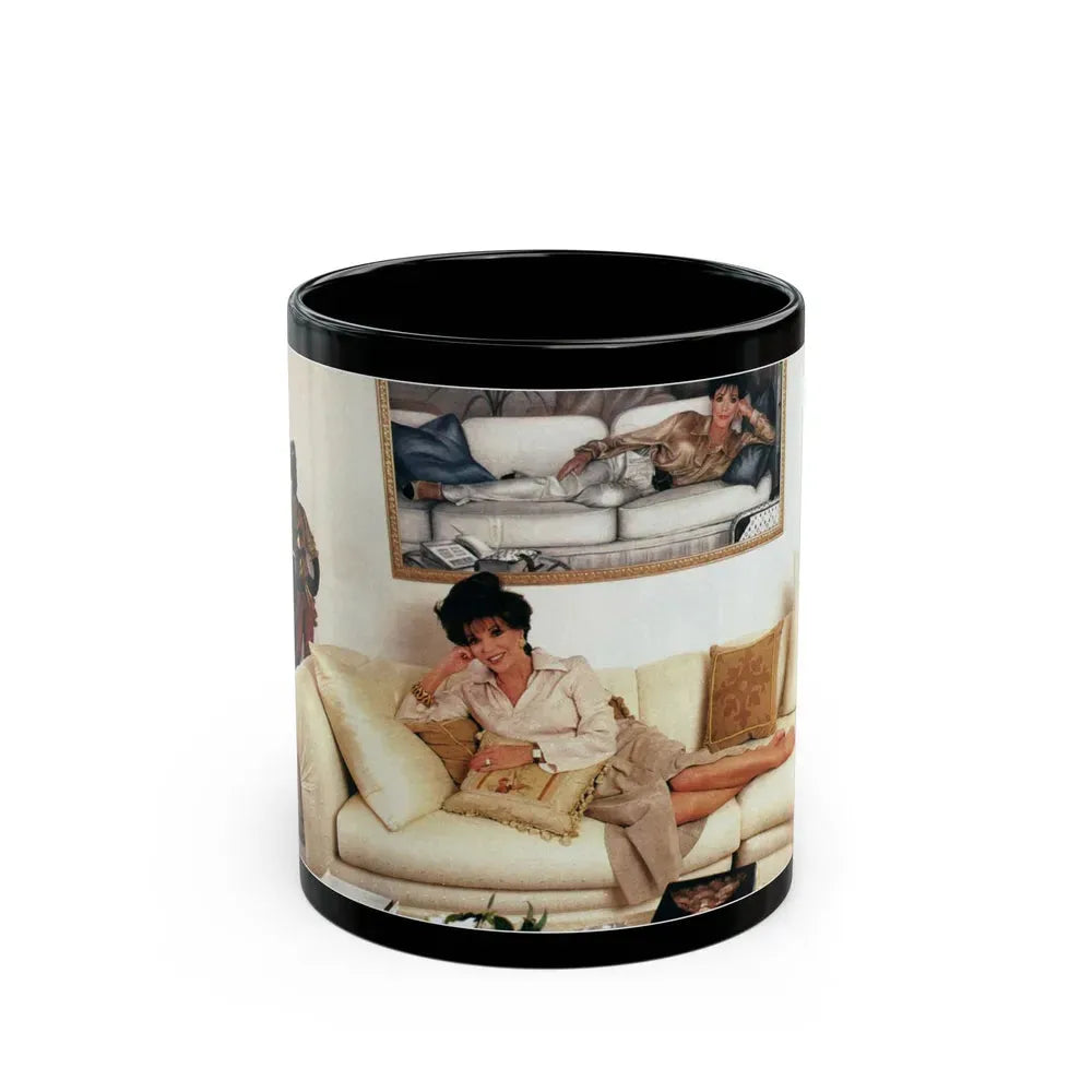 Joan Collins #522 (Vintage Female Icon) Black Coffee Mug 11oz - Go Mug Yourself