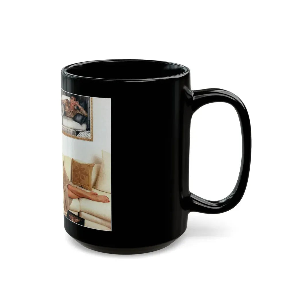 Joan Collins #522 (Vintage Female Icon) Black Coffee Mug - Go Mug Yourself