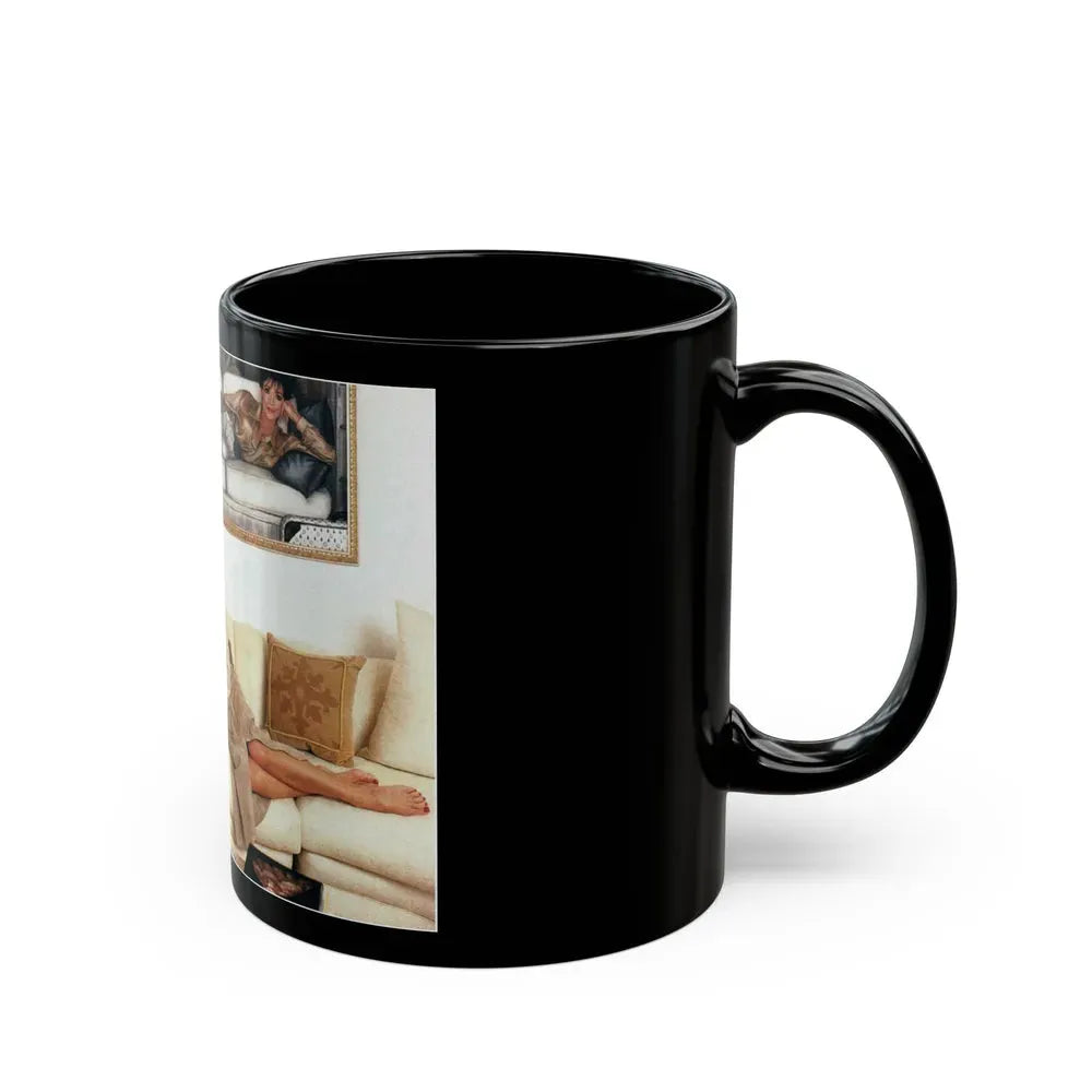 Joan Collins #522 (Vintage Female Icon) Black Coffee Mug - Go Mug Yourself