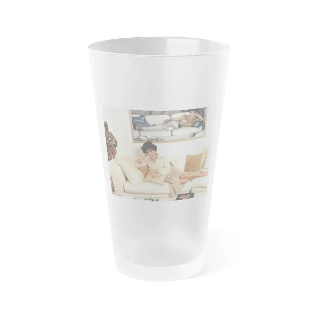 Joan Collins #522 (Vintage Female Icon) Frosted Pint Glass 16oz 16oz Frosted - Go Mug Yourself