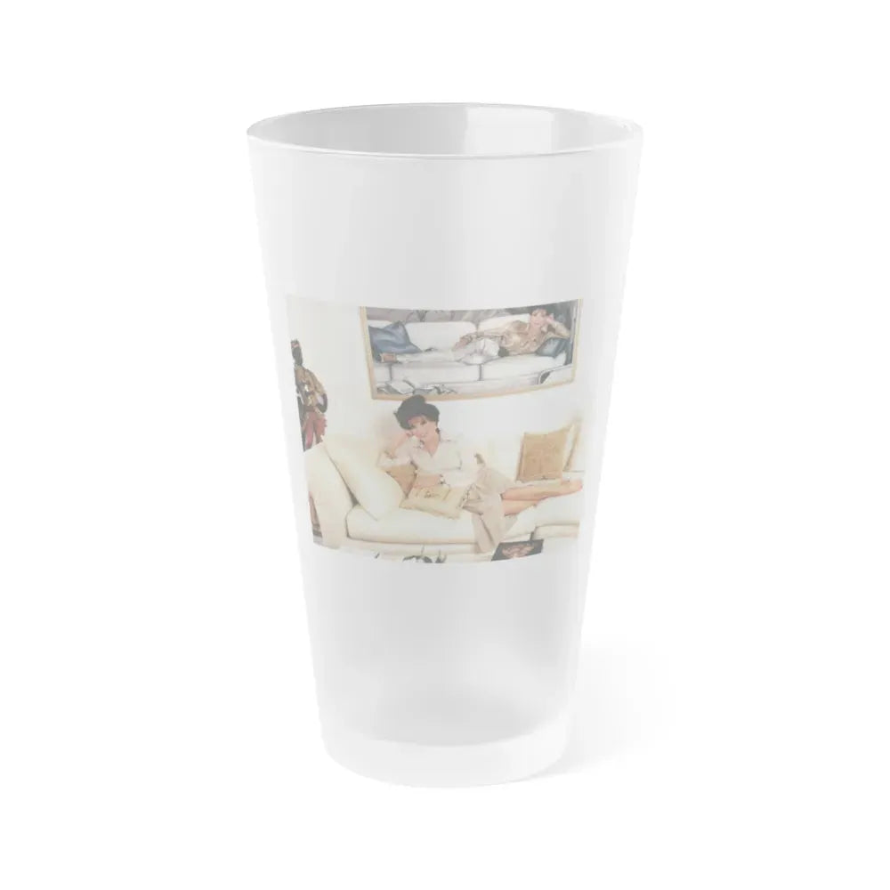 Joan Collins #522 (Vintage Female Icon) Frosted Pint Glass 16oz 16oz Frosted - Go Mug Yourself