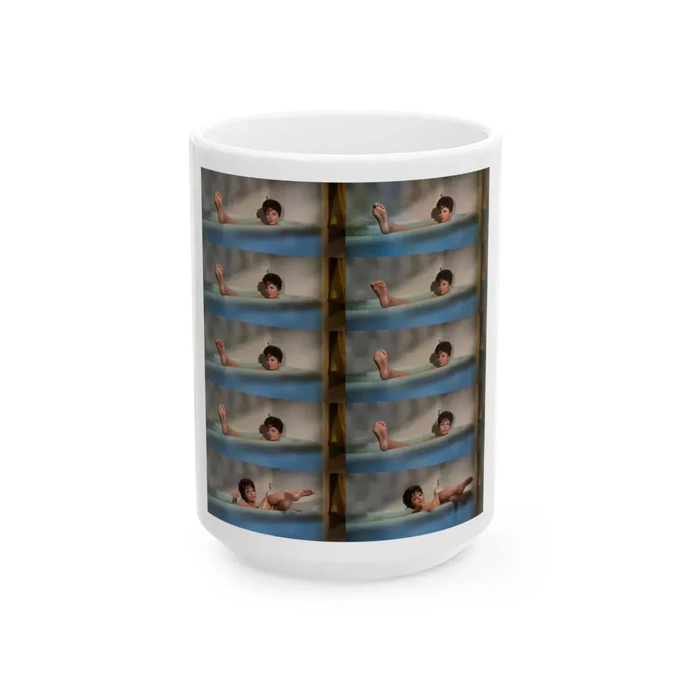 Joan Collins #523 (Vintage Female Icon) White Coffee Mug 15oz - Go Mug Yourself