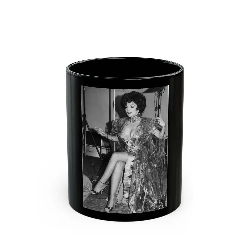 Joan Collins #525 (Vintage Female Icon) Black Coffee Mug 11oz - Go Mug Yourself