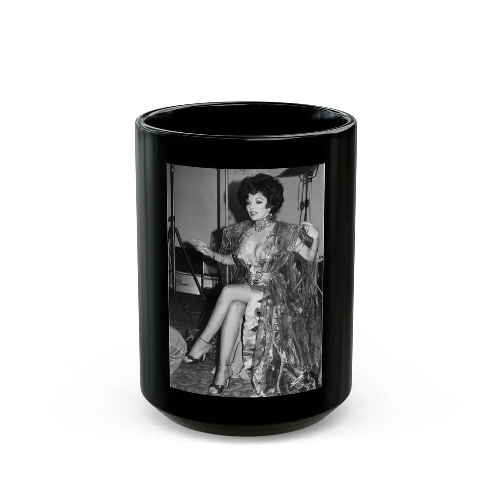 Joan Collins #525 (Vintage Female Icon) Black Coffee Mug 15oz - Go Mug Yourself