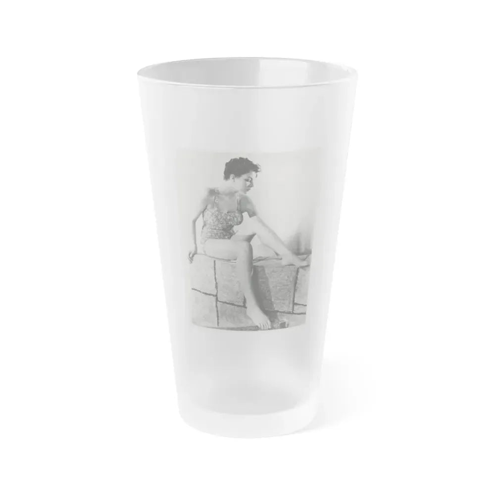 Joan Collins #526 (Vintage Female Icon) Frosted Pint Glass 16oz 16oz Frosted - Go Mug Yourself