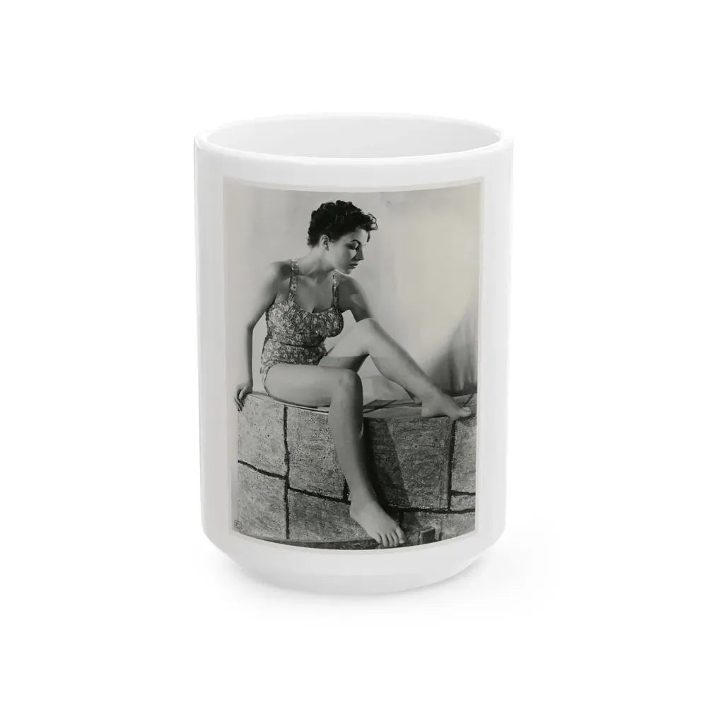 Joan Collins #526 (Vintage Female Icon) White Coffee Mug 15oz - Go Mug Yourself