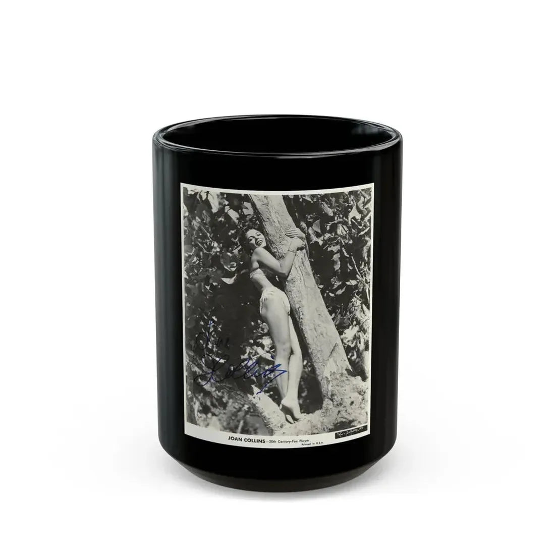 Joan Collins #527 (Vintage Female Icon) Black Coffee Mug 15oz - Go Mug Yourself
