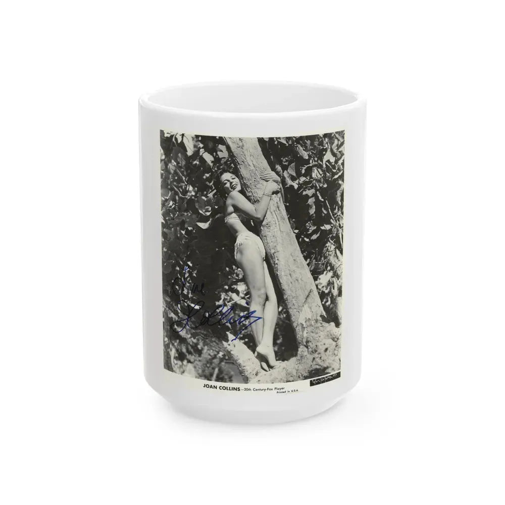 Joan Collins #527 (Vintage Female Icon) White Coffee Mug 15oz - Go Mug Yourself