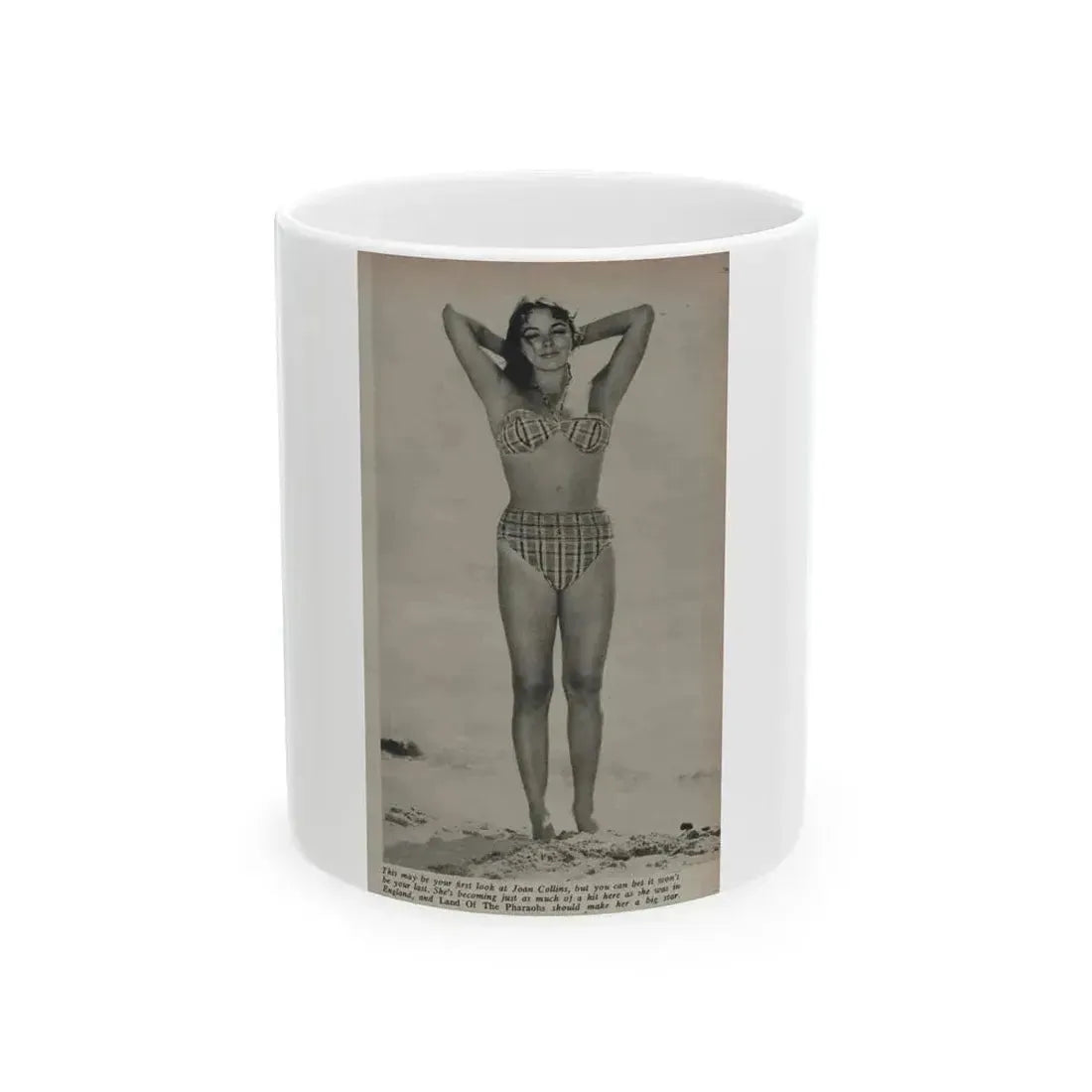 Joan Collins #532 - Modern Screen Mag. July '55 (Vintage Female Icon) White Coffee Mug 11oz - Go Mug Yourself