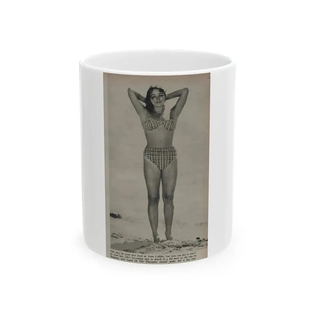 Joan Collins #532 - Modern Screen Mag. July '55 (Vintage Female Icon) White Coffee Mug - Go Mug Yourself