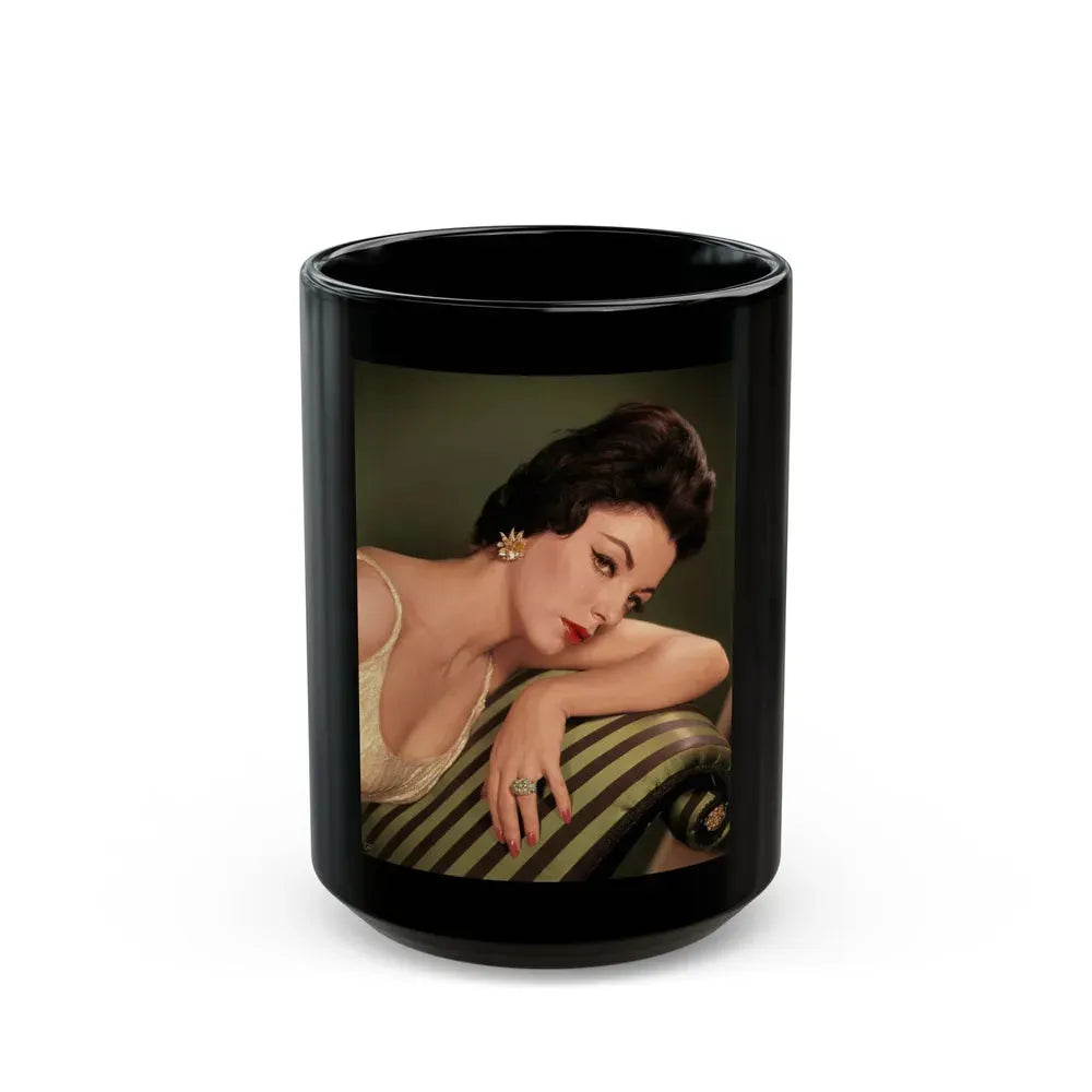 Joan Collins #546 (Vintage Female Icon) Black Coffee Mug 15oz - Go Mug Yourself