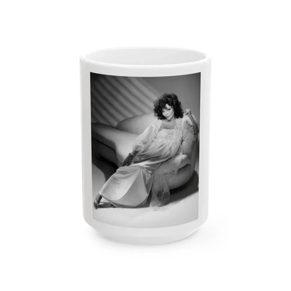 Joan Collins #547 (Vintage Female Icon) White Coffee Mug 15oz - Go Mug Yourself