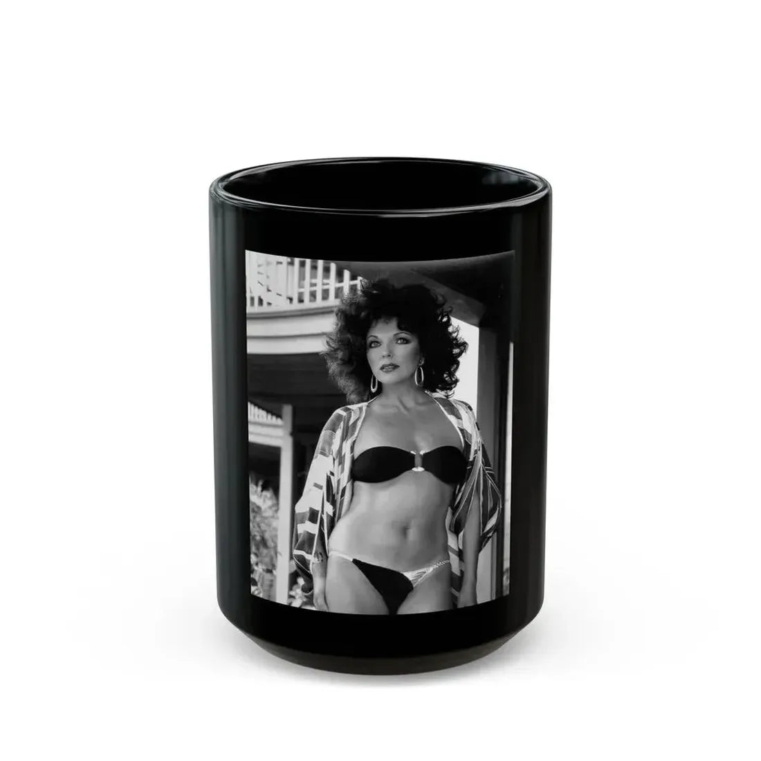 Joan Collins #548 (Vintage Female Icon) Black Coffee Mug 15oz - Go Mug Yourself