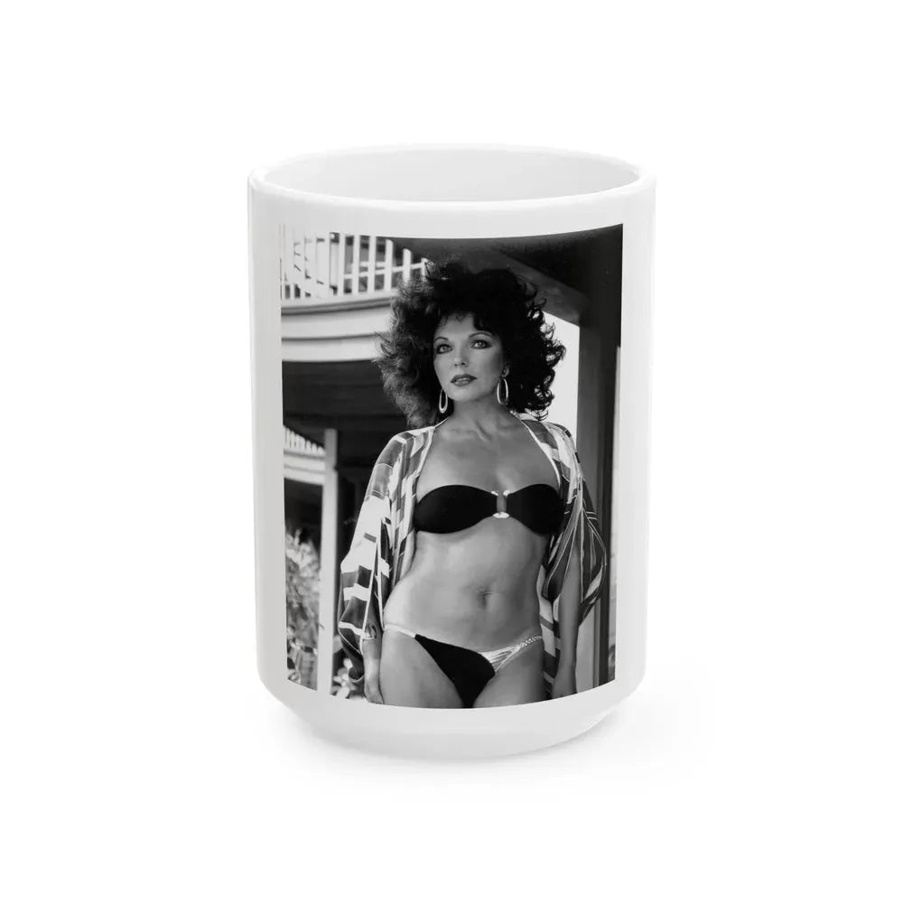 Joan Collins #548 (Vintage Female Icon) White Coffee Mug 15oz - Go Mug Yourself