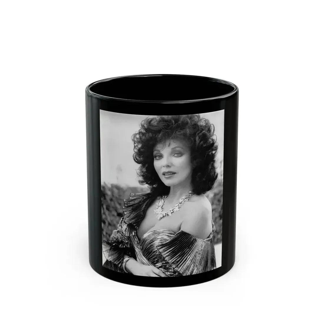 Joan Collins #549 (Vintage Female Icon) Black Coffee Mug 11oz - Go Mug Yourself