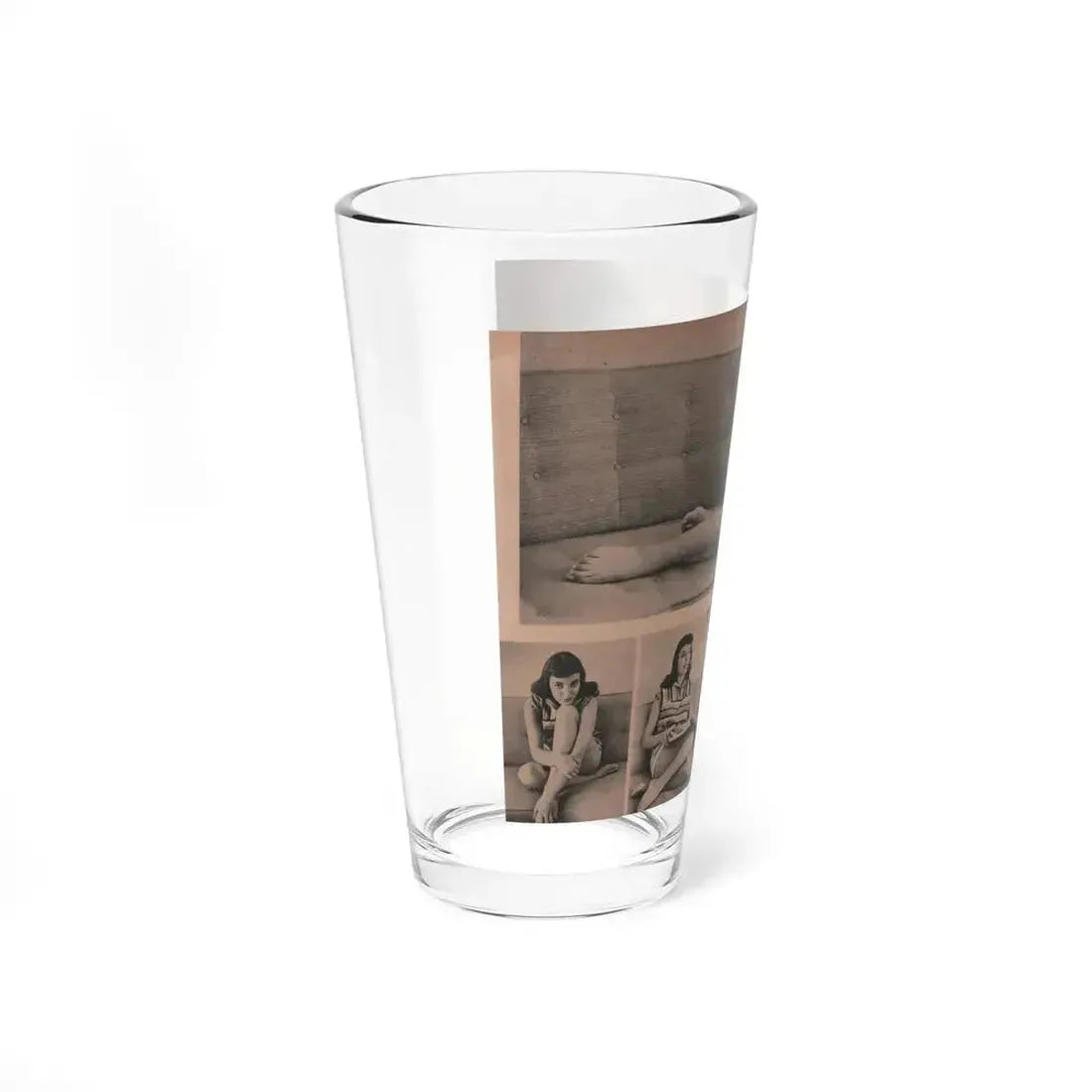 Joan Collins #552 - Photo Digest Mag. Jan. '56 - 3 B&W Photos (Vintage Female Icon) Pint Glass 16oz - Go Mug Yourself