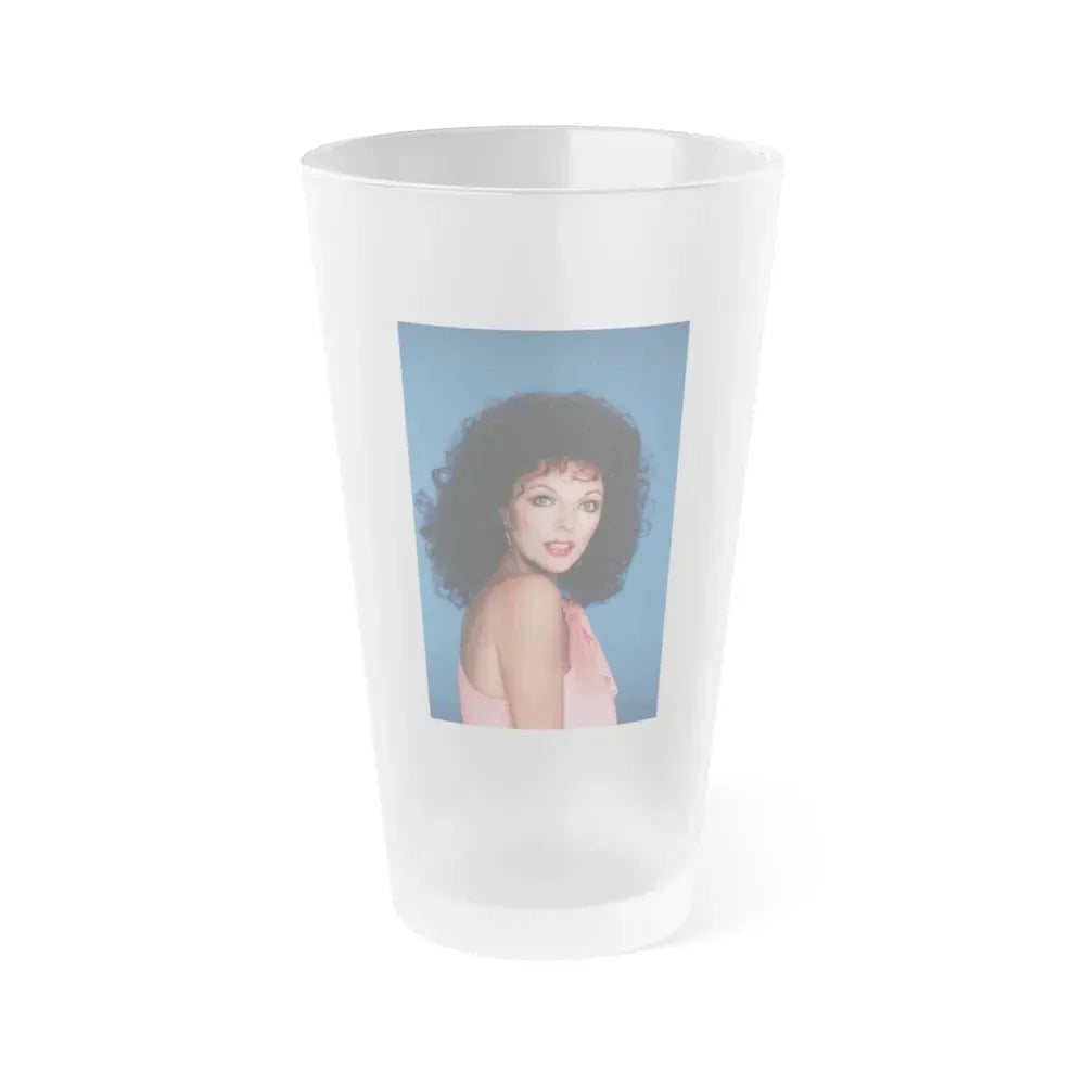 Joan Collins #555 (Vintage Female Icon) Frosted Pint Glass 16oz 16oz Frosted - Go Mug Yourself