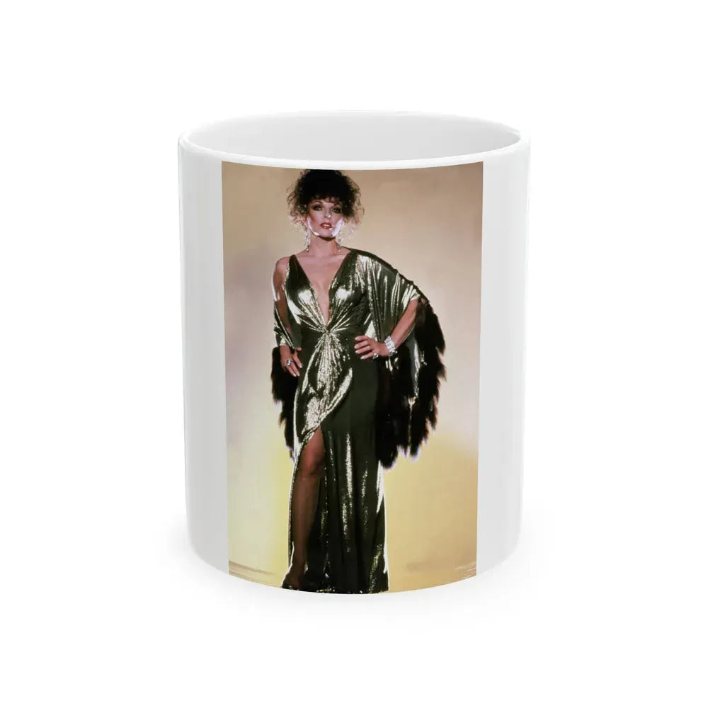 Joan Collins #556 (Vintage Female Icon) White Coffee Mug 11oz - Go Mug Yourself