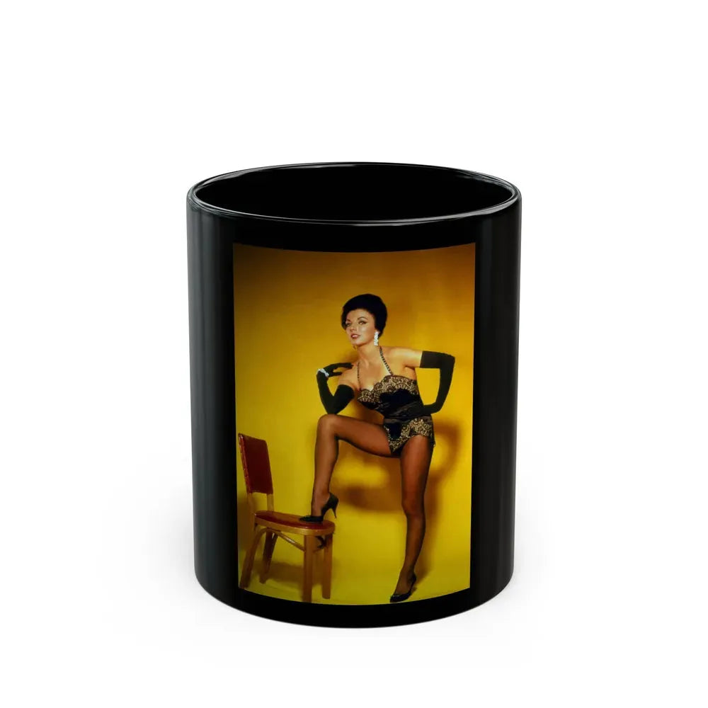 Joan Collins #562 (Vintage Female Icon) Black Coffee Mug 11oz - Go Mug Yourself