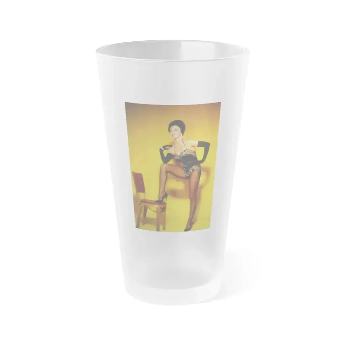 Joan Collins #562 (Vintage Female Icon) Frosted Pint Glass 16oz 16oz Frosted - Go Mug Yourself