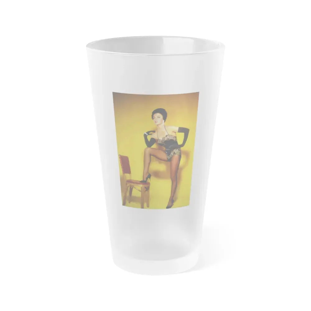 Joan Collins #562 (Vintage Female Icon) Frosted Pint Glass 16oz 16oz Frosted - Go Mug Yourself