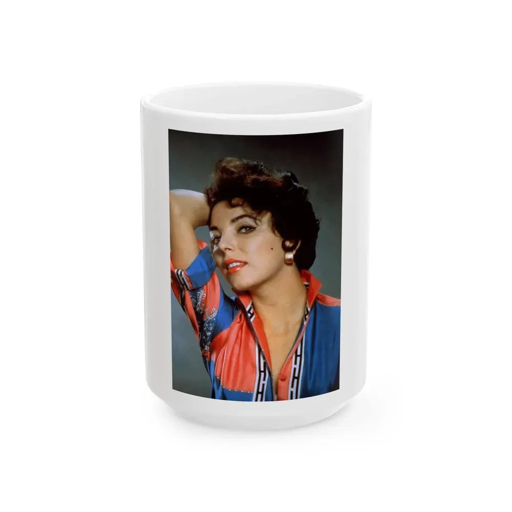 Joan Collins #563 (Vintage Female Icon) White Coffee Mug 15oz - Go Mug Yourself