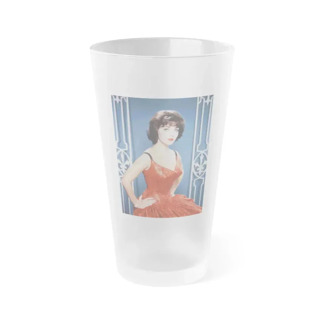 Joan Collins #567 (Vintage Female Icon) Frosted Pint Glass 16oz 16oz Frosted - Go Mug Yourself