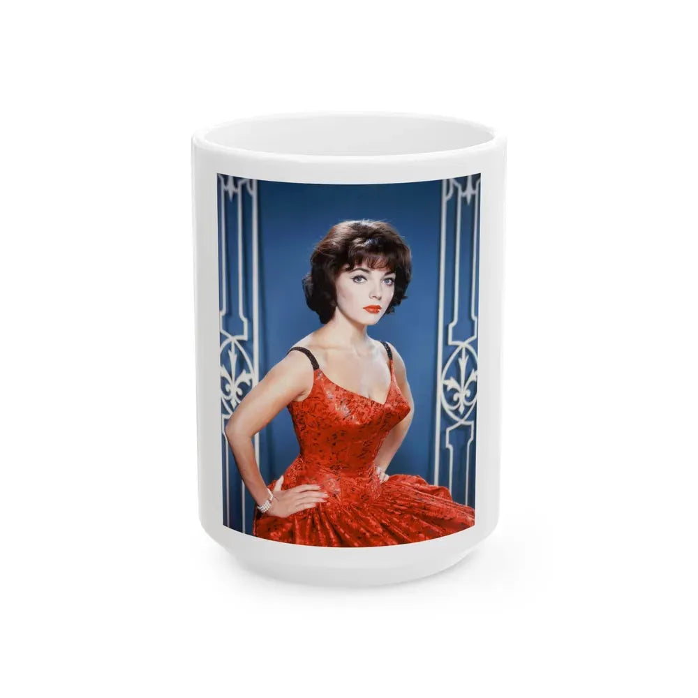 Joan Collins #567 (Vintage Female Icon) White Coffee Mug 15oz - Go Mug Yourself