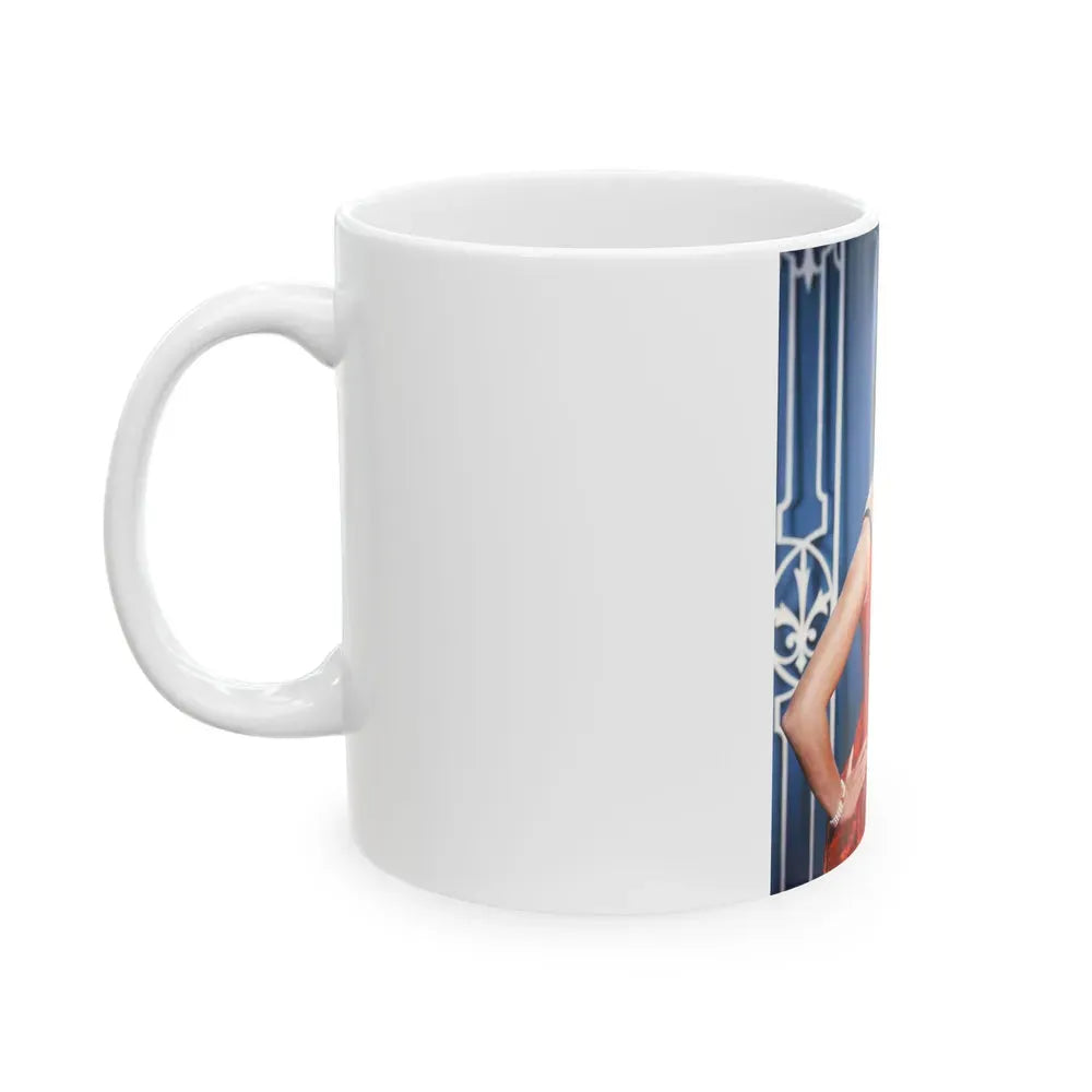 Joan Collins #567 (Vintage Female Icon) White Coffee Mug - Go Mug Yourself