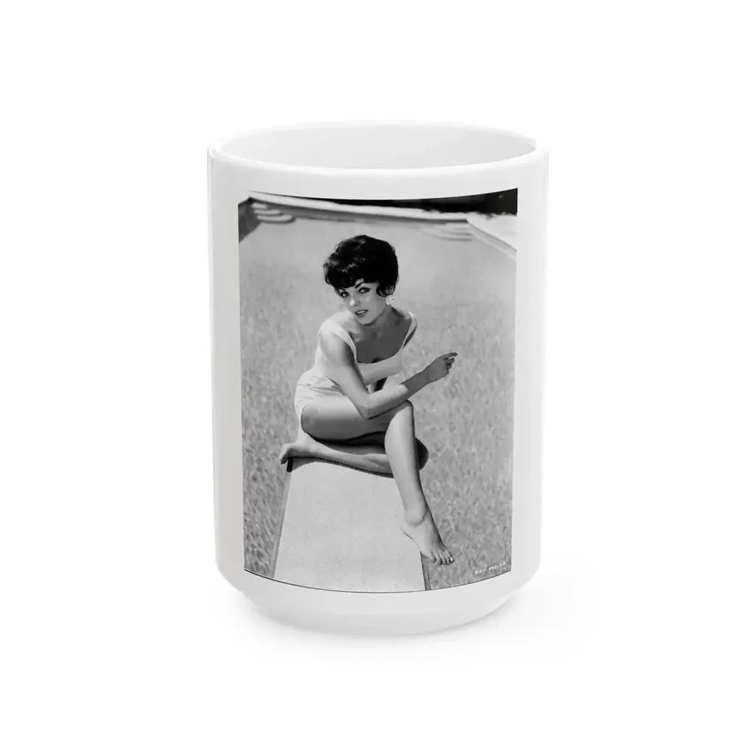 Joan Collins #575 (Vintage Female Icon) White Coffee Mug 15oz - Go Mug Yourself